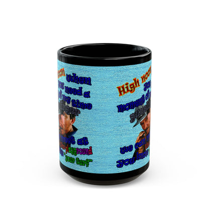 high noon - Black Mug (faded blue)
