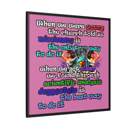 doggystyle - framed canvas art (light pink)