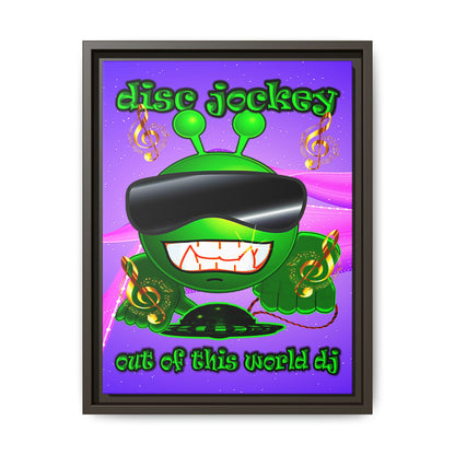 disc jockey - framed canvas art (purple-pink wave)