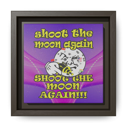 shoot the moon again - framed canvas art (purple-pink wave)