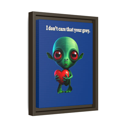 I don't care that your grey - framed canvas art (dark blue)