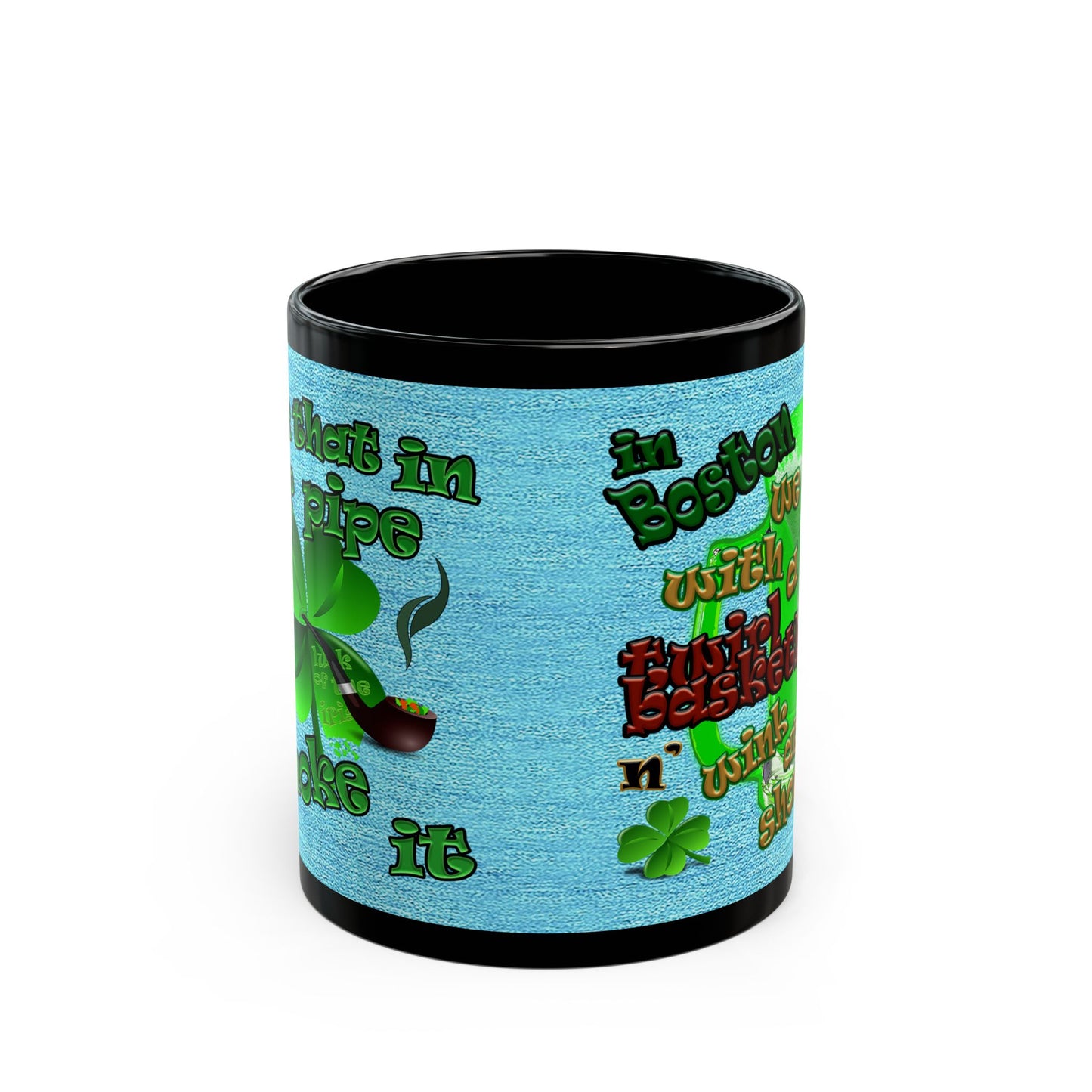 celtics logo - Black Mug (faded blue)