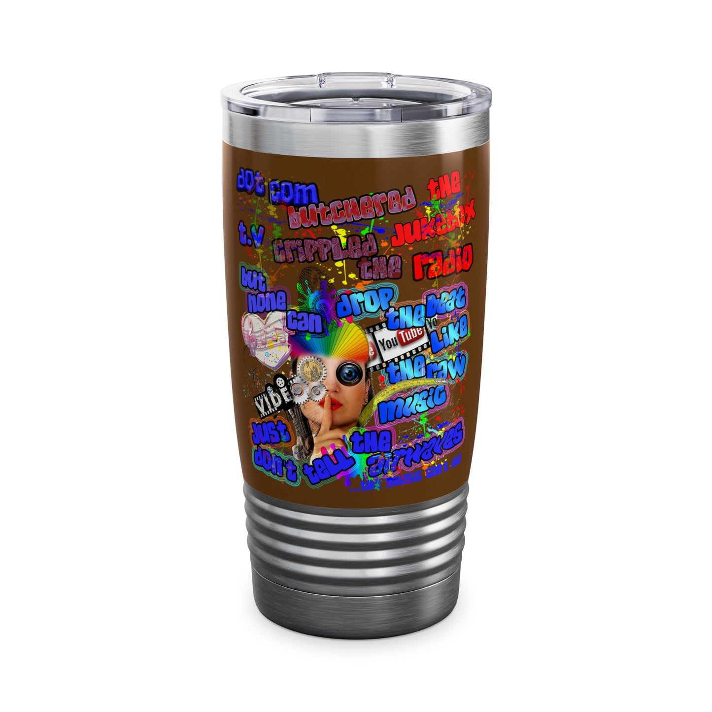 drop the beat - Ringneck Tumbler, 20oz (brown)