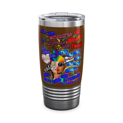 drop the beat - Ringneck Tumbler, 20oz (brown)