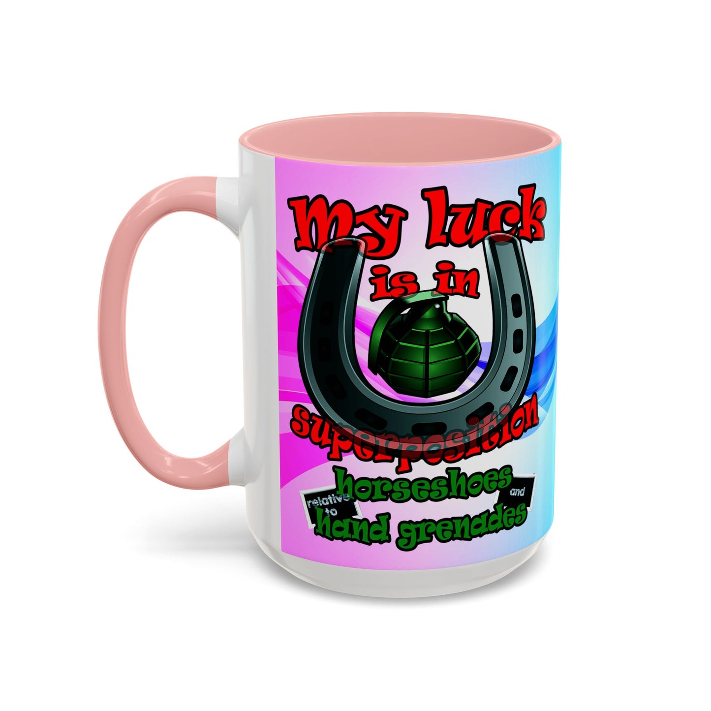 my luck - Accent Mug (light blue-pink wave)