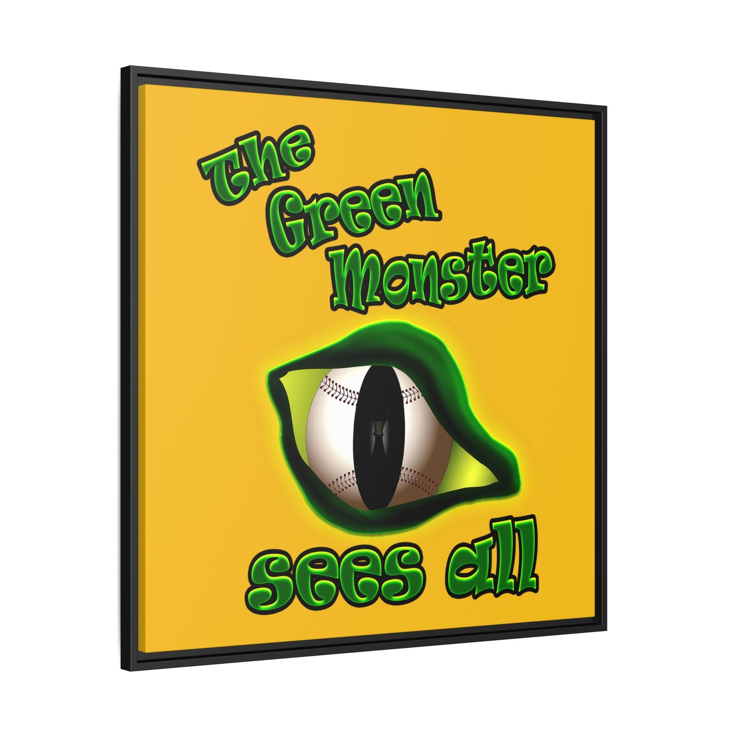 green monster - framed canvas art (yellow)