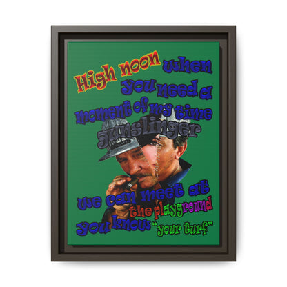 high noon - framed canvas art (dark green)