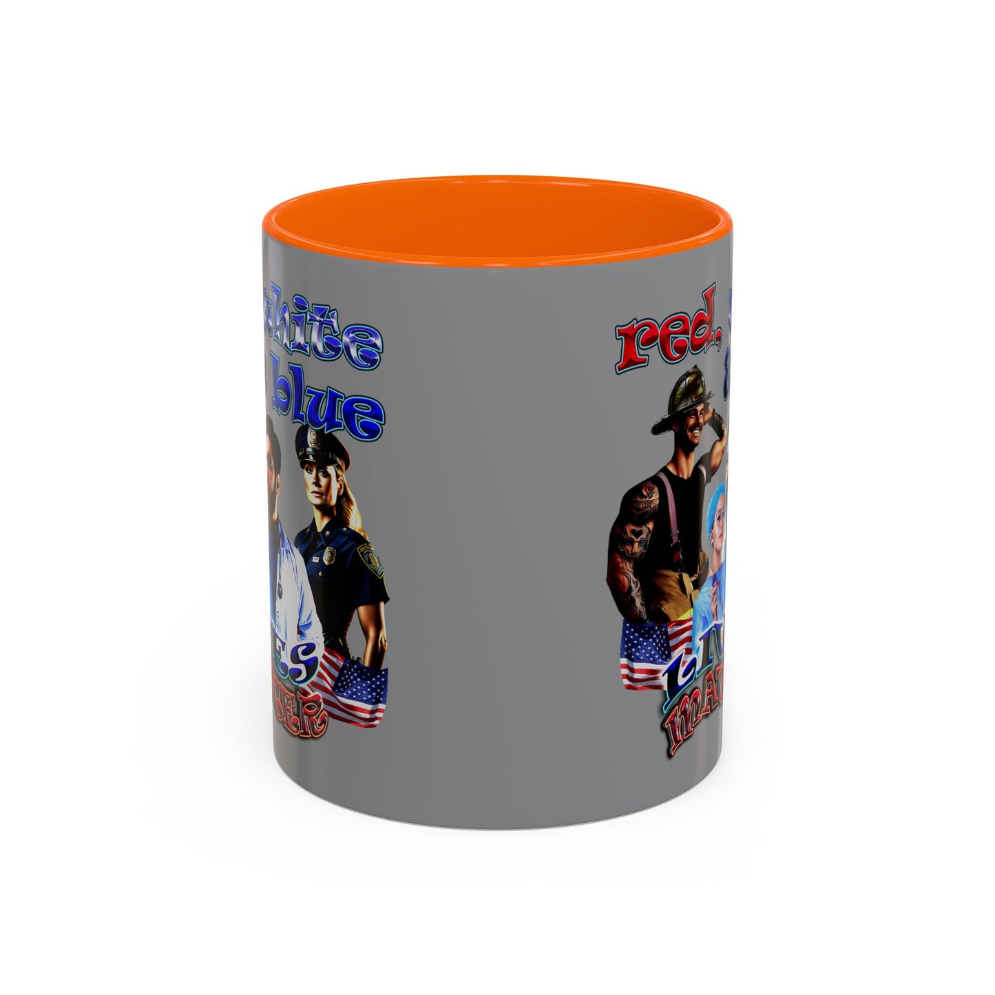 rw&b lives matter - Accent Mug (grey)
