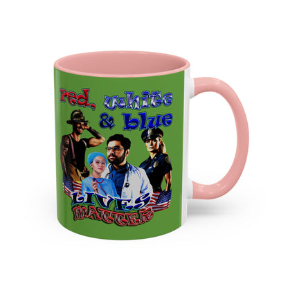 rw&b lives matter - Accent Mug (green)