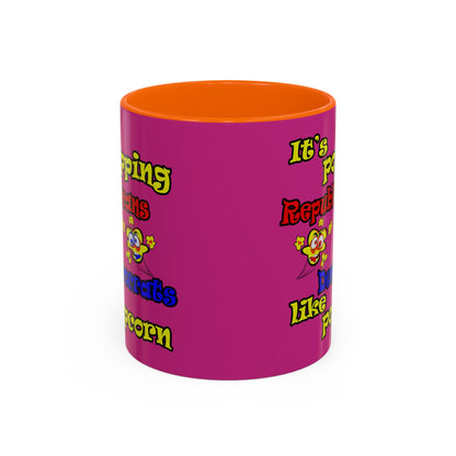 popping like popcorn - Accent Mug (pink)