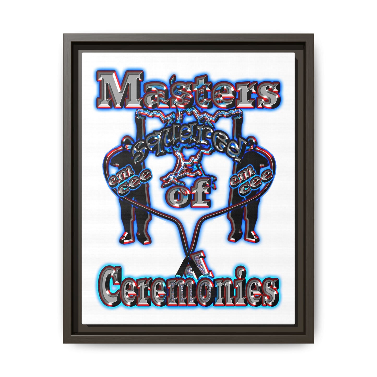 em cee squared - framed canvas art (white)
