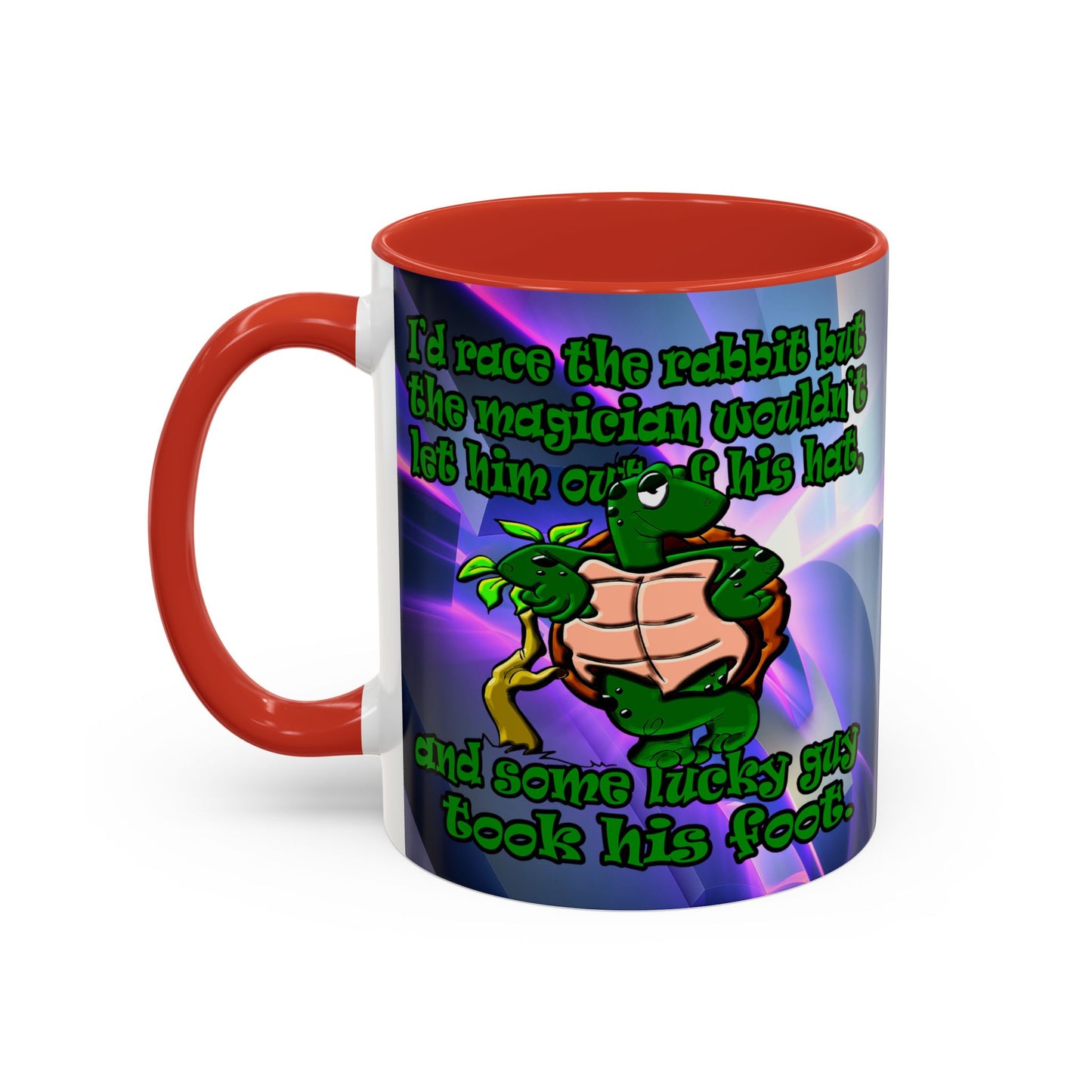turtle race - Accent Mug (grey-pink wave)