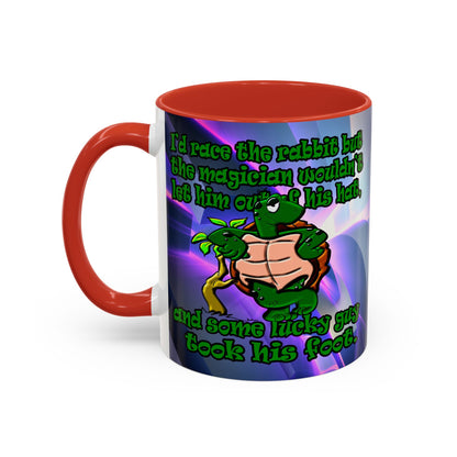 turtle race - Accent Mug (grey-pink wave)