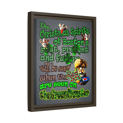 christmas spirits of boston - framed canvas art (grey-light grey)