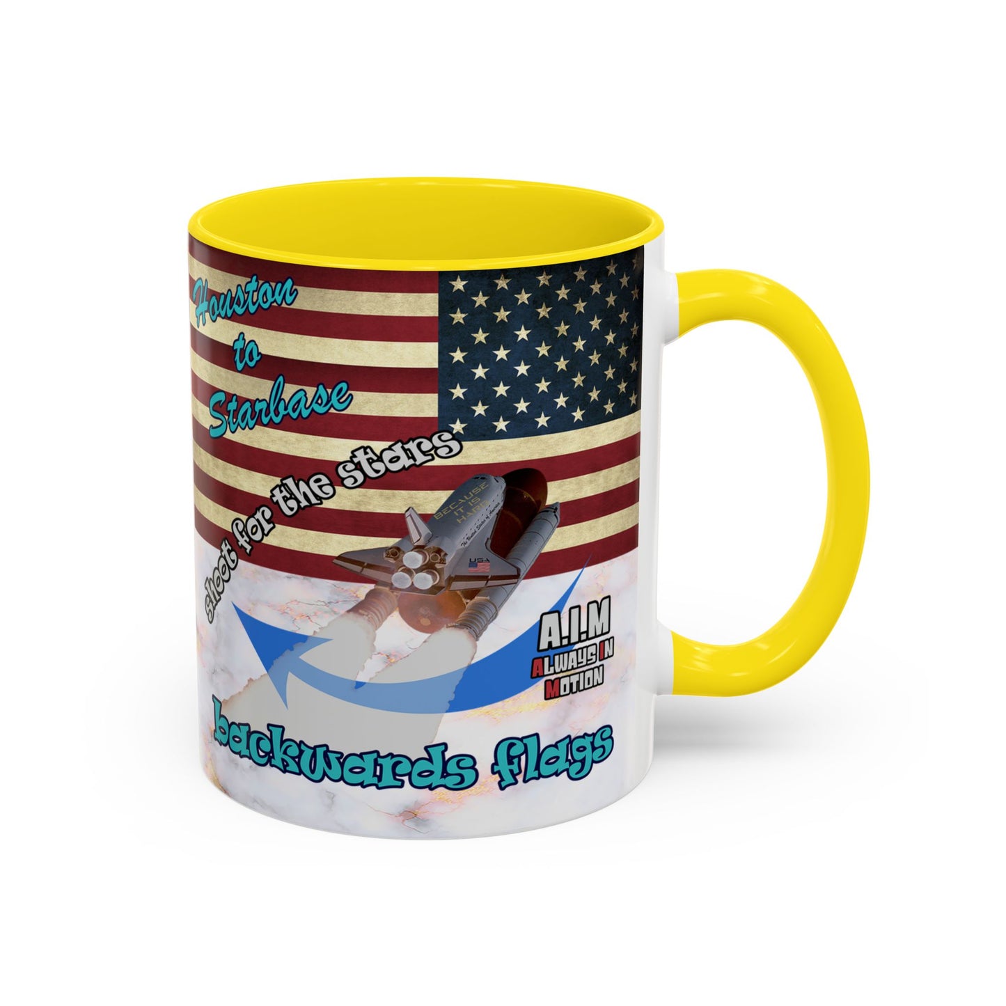 shoot for the stars - Accent Mug (white marble)