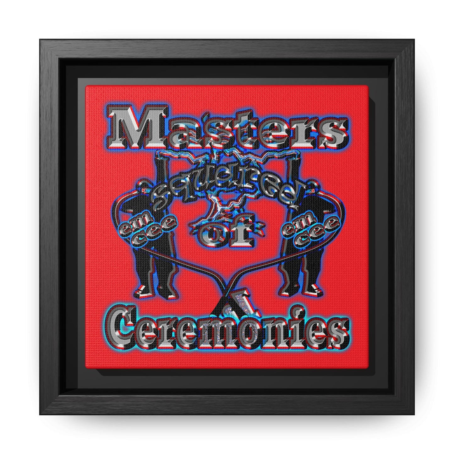 em cee squared - framed canvas art (red)