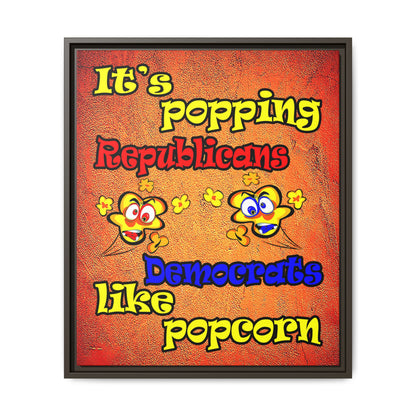 popping like popcorn - framed canvas art (burnt orange)