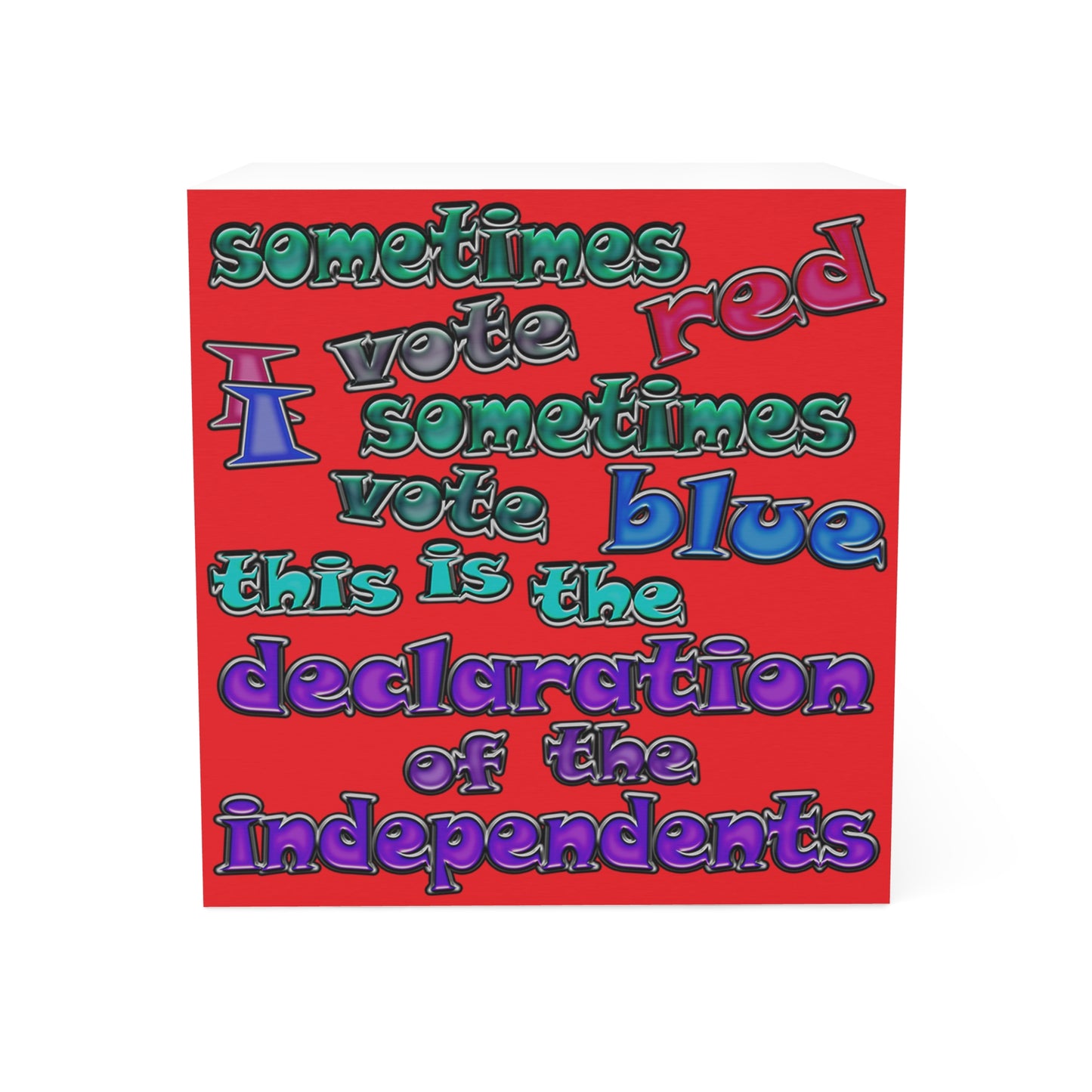 declaration of the independents - note cube (red)