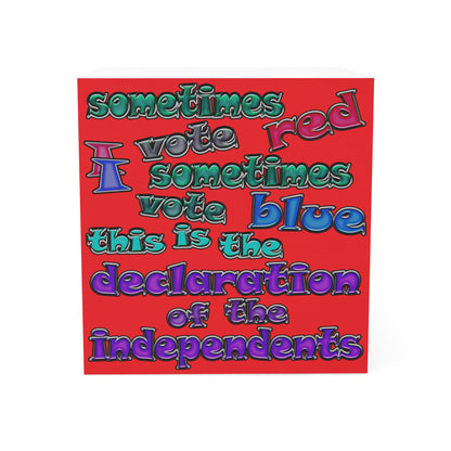 declaration of the independents - note cube (red)