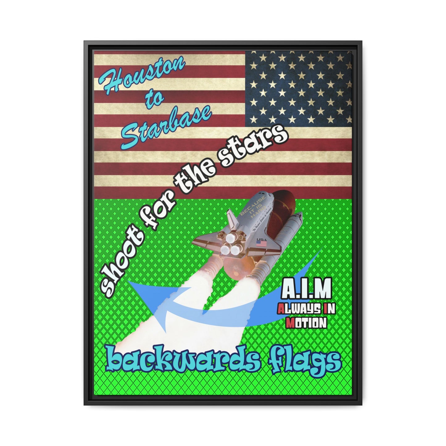 shoot for the stars - framed canvas art (logo green)