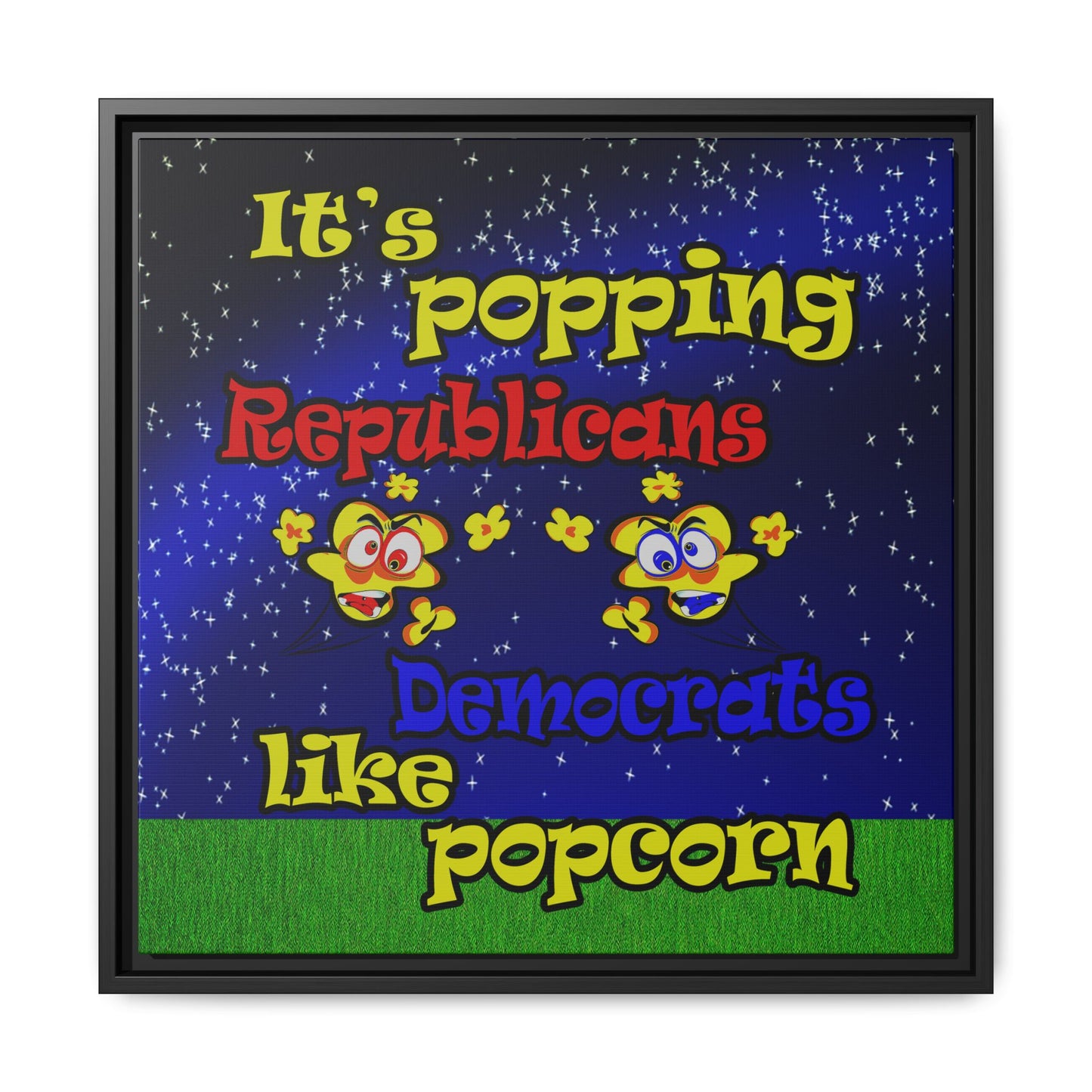 popping like popcorn - framed canvas art ('snoops' background)