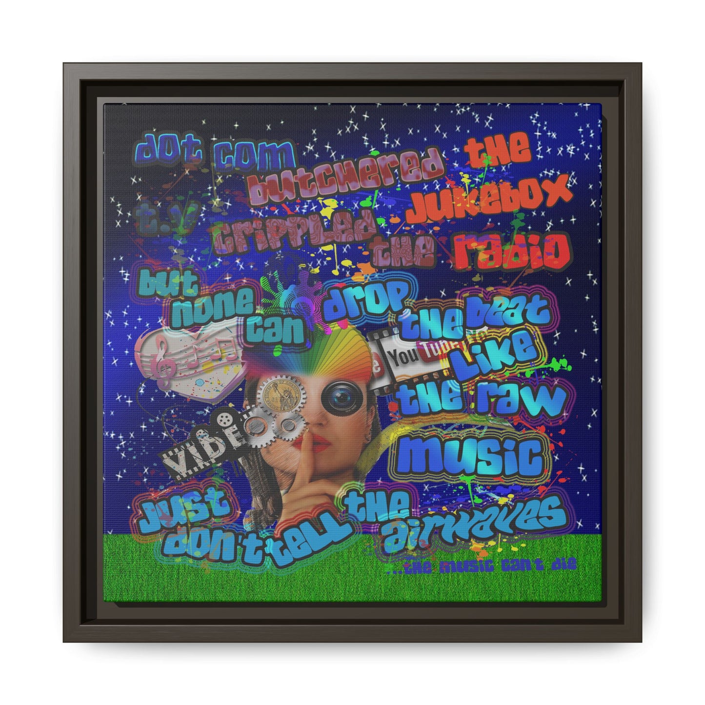 drop the beat - framed canvas art ('snoops' background)