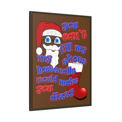 santa's shoes - framed canvas art (brown)