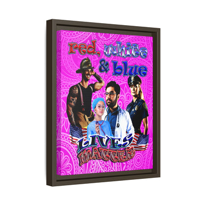 rw&b lives matter - framed canvas art (pink swirl)