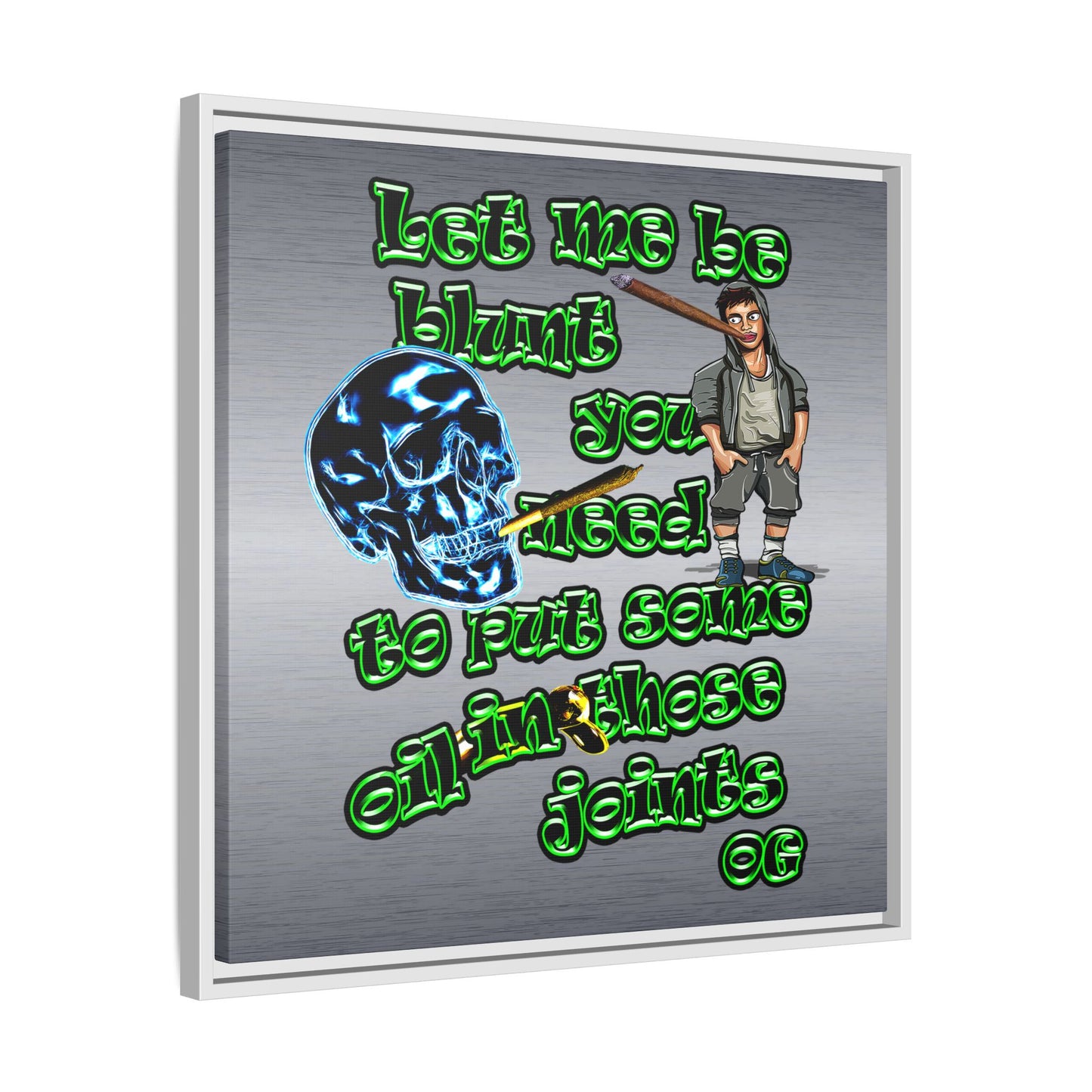 og - framed canvas art (brushed nickel)