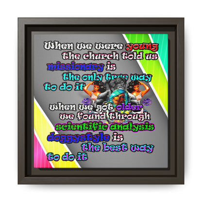 doggystyle - framed canvas art (rainbow split)