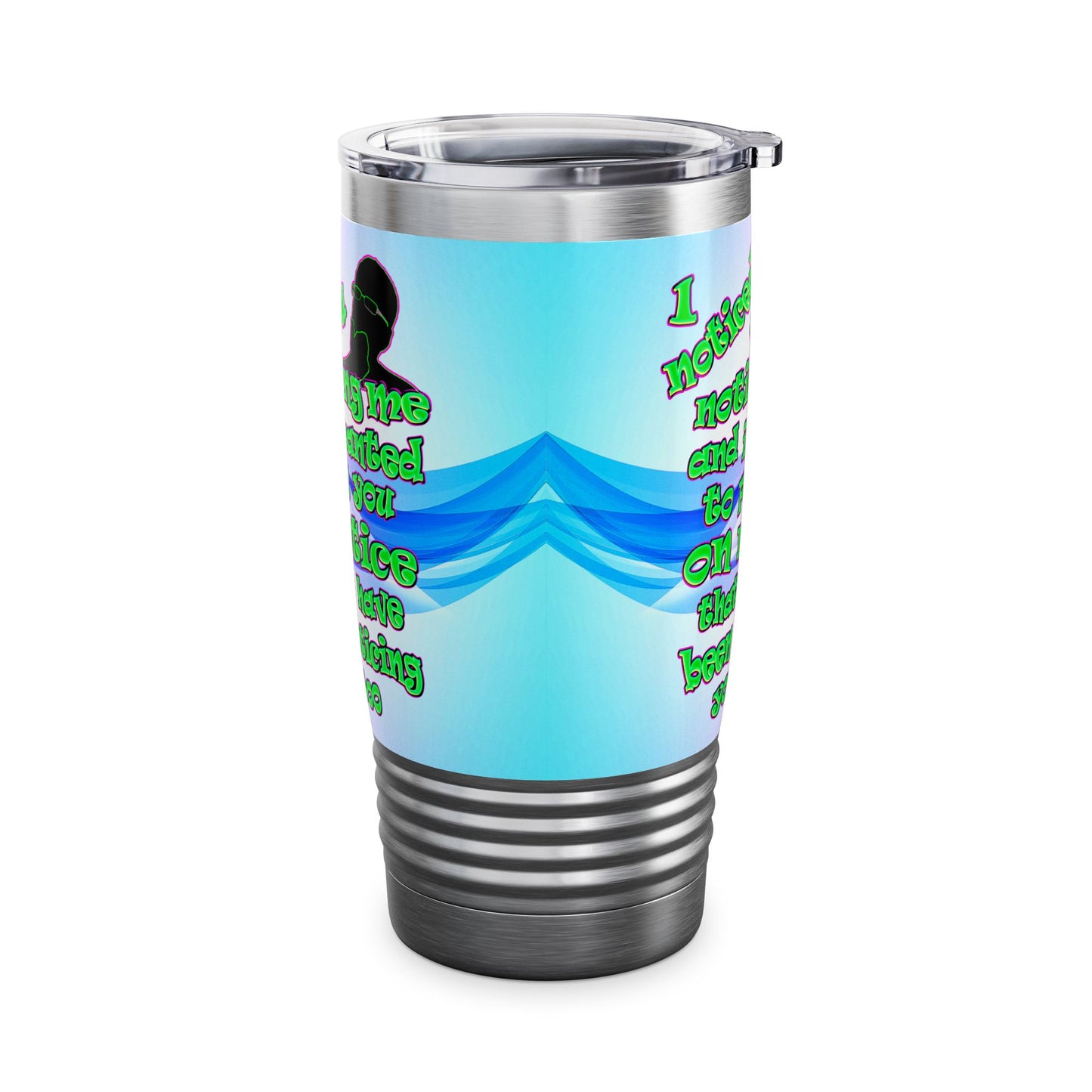 noticed you noticing - Ringneck Tumbler, 20oz (light blue-pink wave)
