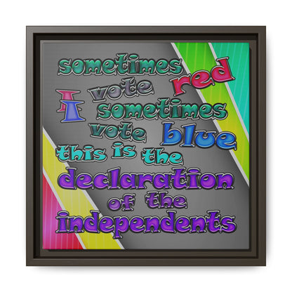 declaration of the independents - framed canvas art (rainbow split)