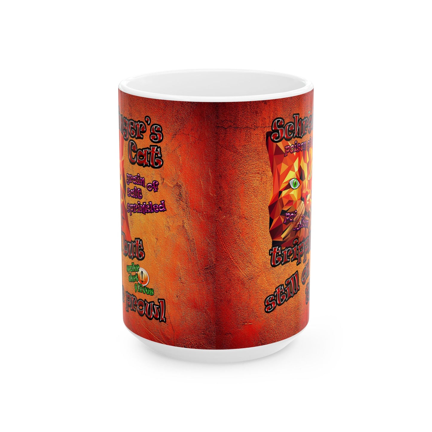 schrodinger's cat - White Mug (burnt orange)