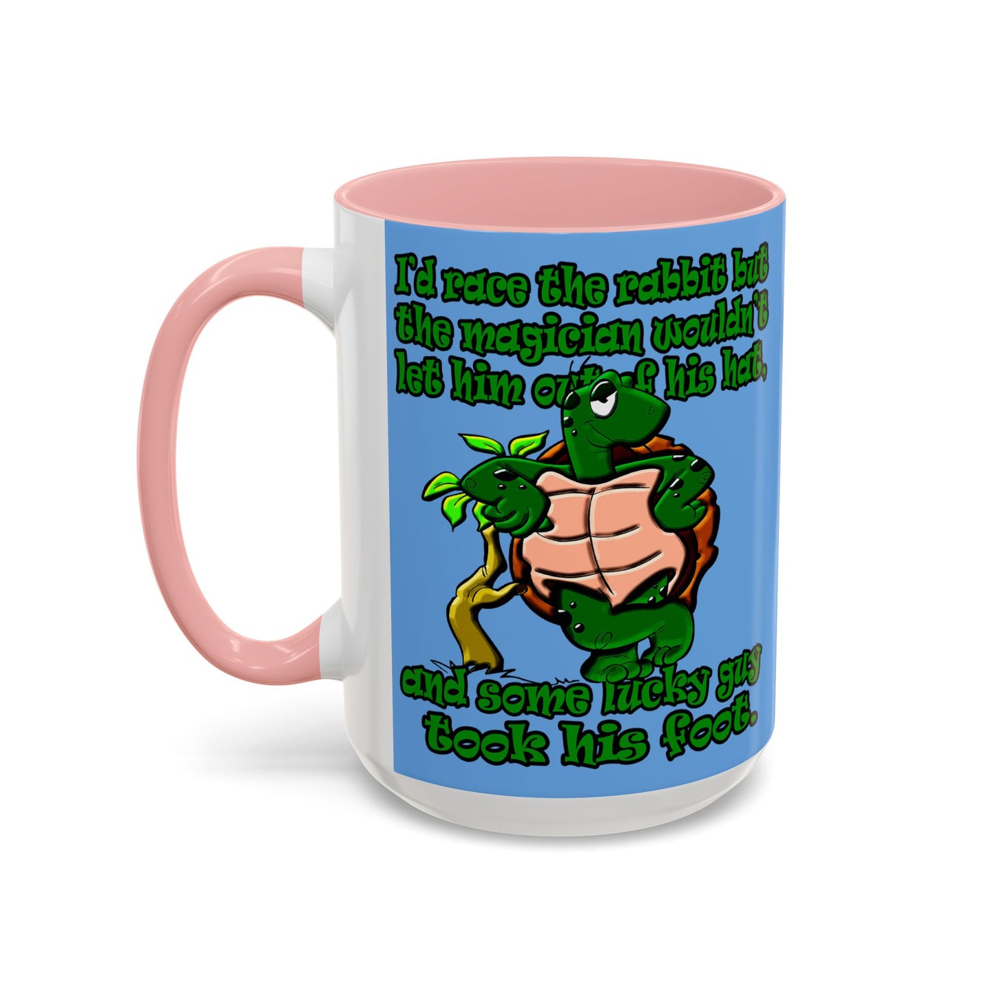 turtle race - Accent Mug (light blue)
