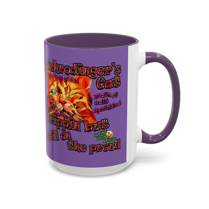 schrodinger's cat - Accent Mug (light purple)