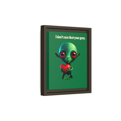 I don't care that your grey - framed canvas art (dark green)