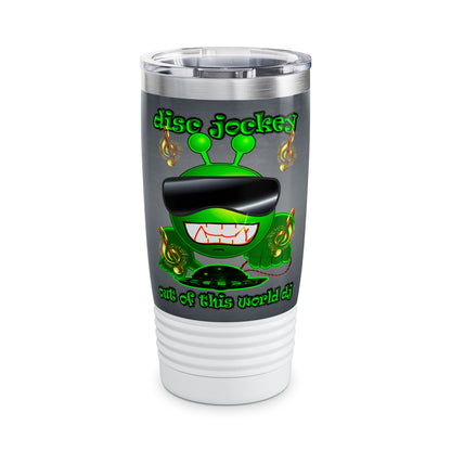 disc jockey - Ringneck Tumbler, 20oz (grey-light grey)