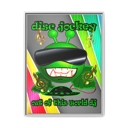 disc jockey - framed canvas art (rainbow split)