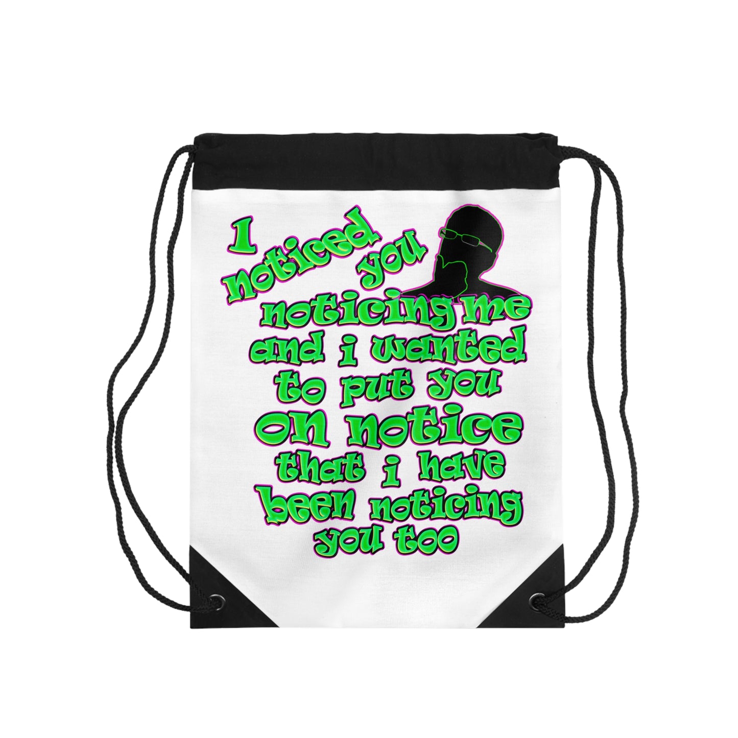 noticed you noticing - Drawstring Bag (white)