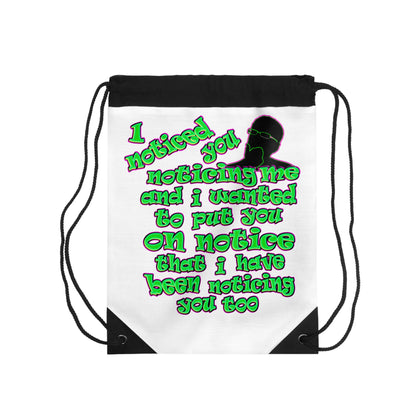 noticed you noticing - Drawstring Bag (white)