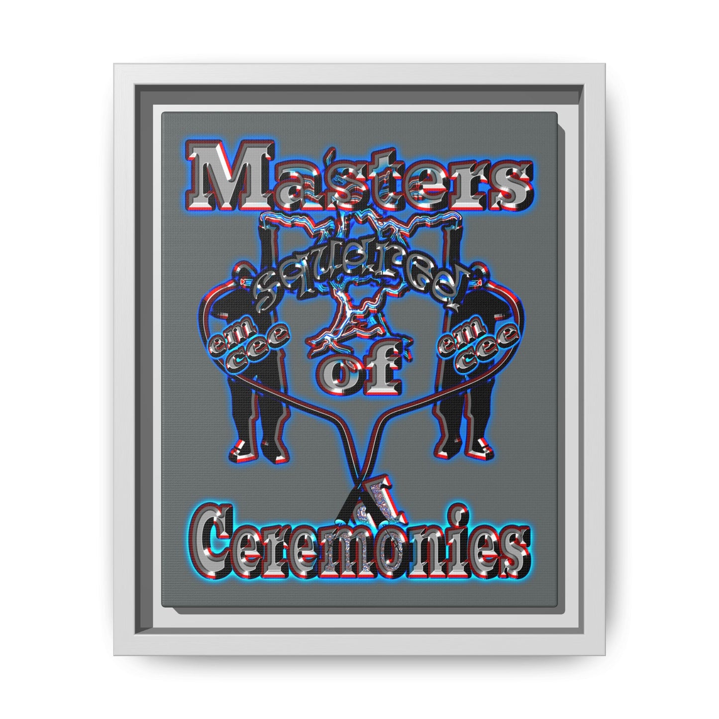 em cee squared - framed canvas art (dark grey)