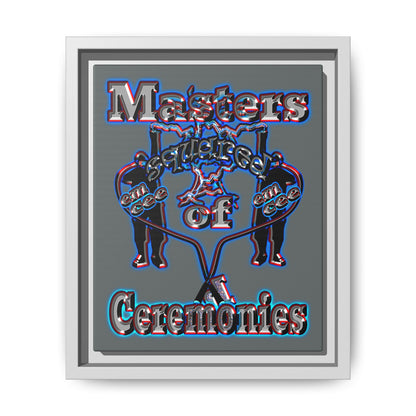 em cee squared - framed canvas art (dark grey)