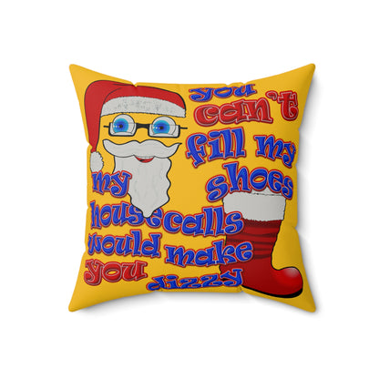santa's shoes - Faux Suede Square Pillow - (yellow)