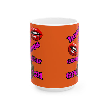 hoes b4 bros - White Mug (orange)
