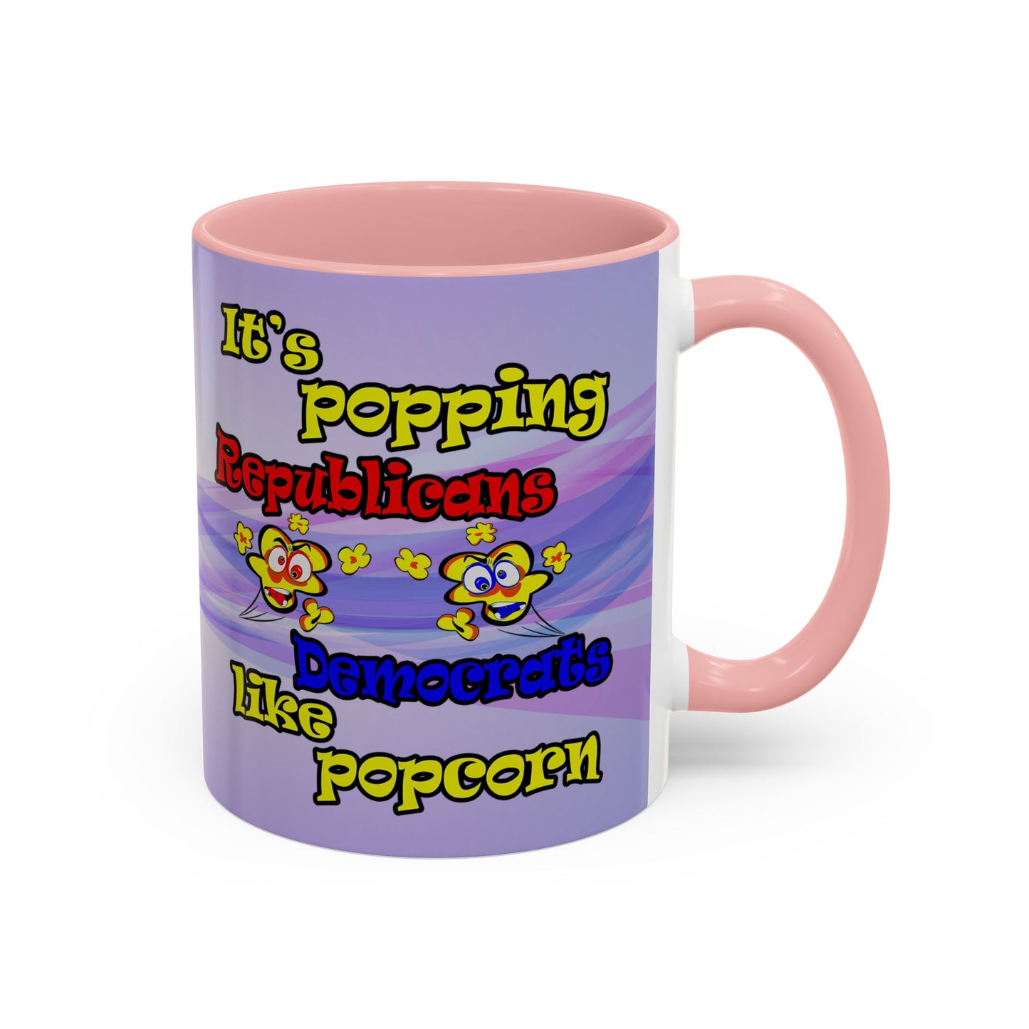 popping like popcorn - Accent Mug (light blue-pink wave)