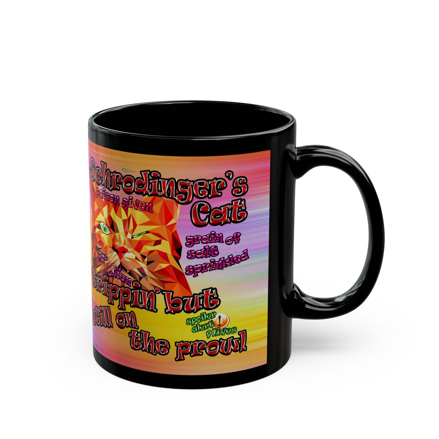 schrodinger's cat - Black Mug (color blur)