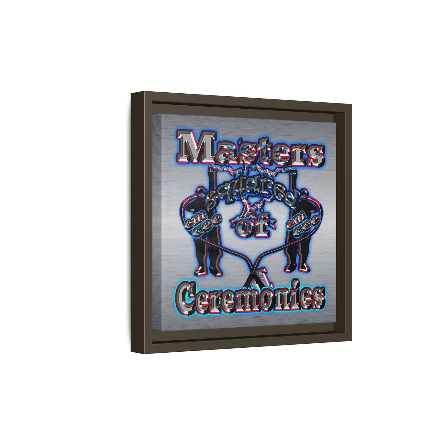 em cee squared - framed canvas art (brushed nickel)