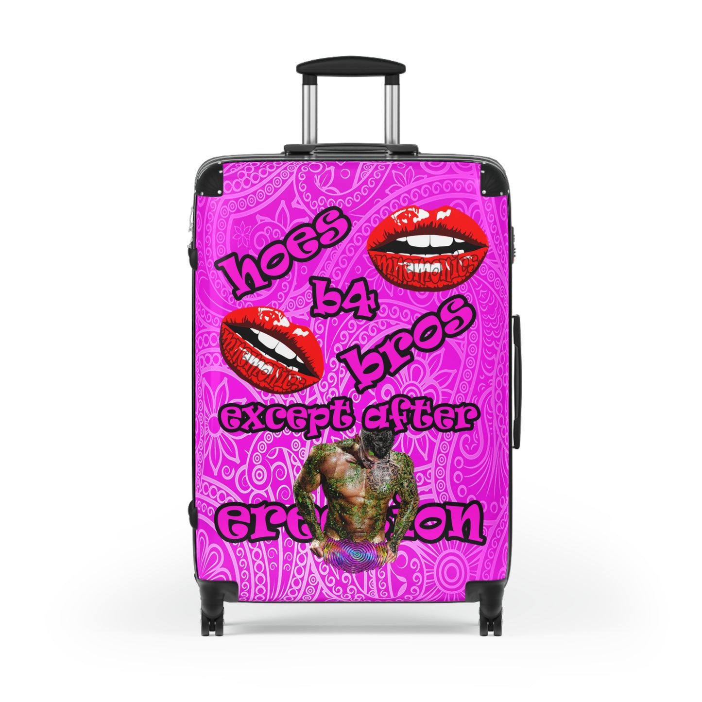hoes b4 bros - Suitcase (pink swirl)