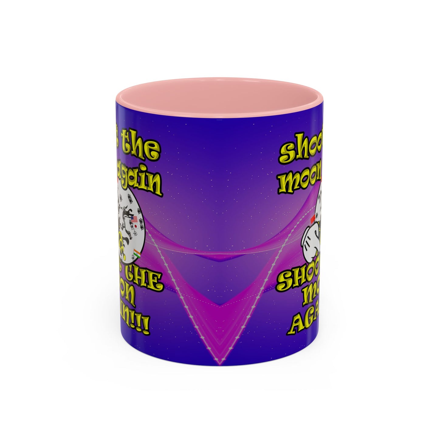 shoot the moon again - Accent Mug (purple-pink wave)