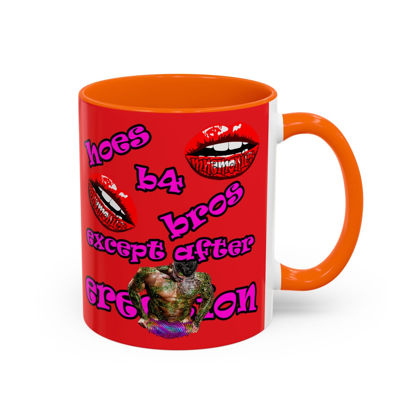 hoes b4 bros - Accent Mug (red)